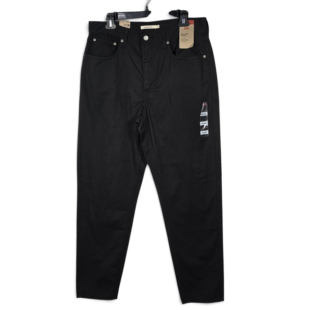 Levi's Jeans Women 32 '80s Style Mom Jean Black High Rise Tapered Cotton NEW